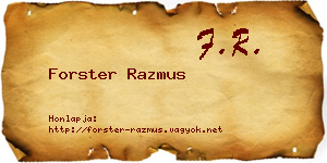 Forster Razmus névjegykártya